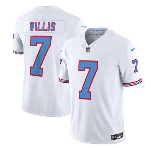 Men & Women & Youth Tennessee Titans #7 Malik Willis White 2023 F.U.S.E. Vapor Limited Throwback Jersey